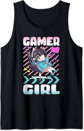 Discover Gamer Girl Chibi Anime Gaming Stuff Cute Video Game Tank Top