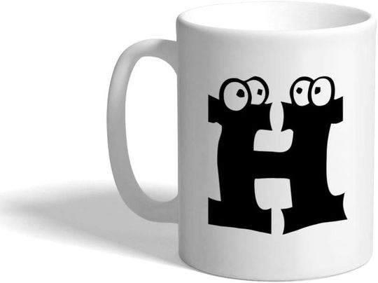 Discover Eyes Initial Monogram Letter H Coffee Mug
