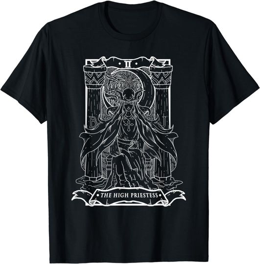 Discover Tarot Card T-Shirt Tarot Card The High Priestess II Occult Vintage