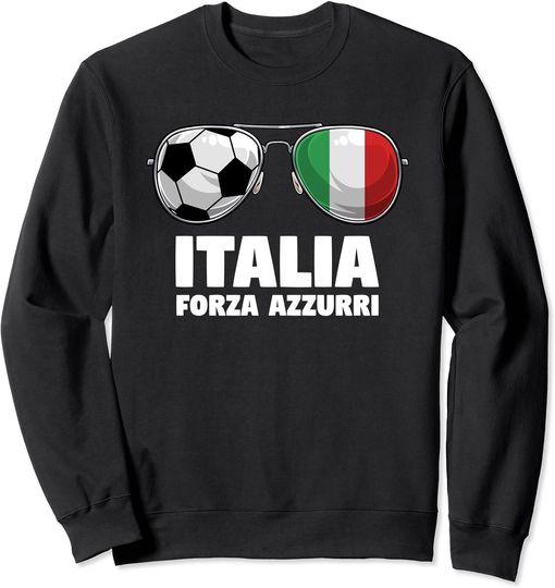 Discover Bandera Italian Sweatshirt Italia Forza Azzuri Soccer Italian Flag Sunglasses Pride