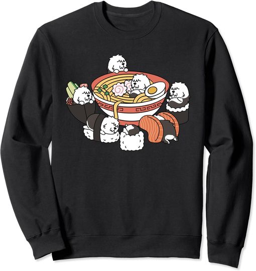 Discover Too Sushi Sweatshirt Ramen Sushi Old English Sheepdog Dog