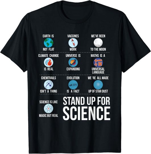 Discover Science T-Shirt Stand Up For Science | Climate Change Earth Planet
