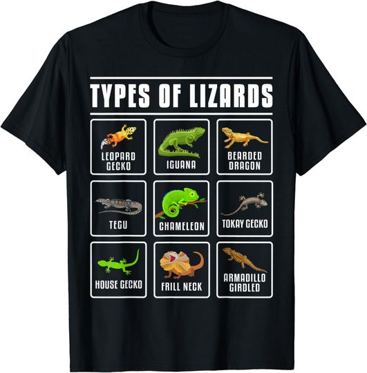 Discover Lizard T-Shirt Types of Lizards Lizard Reptiles