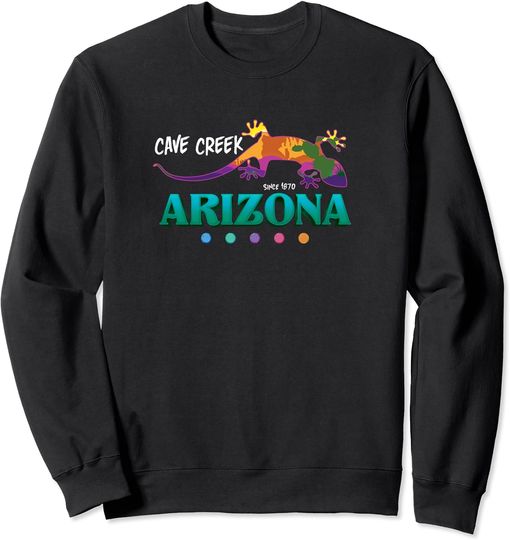 Discover Lizard Sweatshirt Cave Creek Arizona USA Desert Gecko Lizard Vacation Souvenir