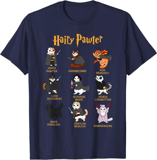 Discover Vintage Funny Hairy Pawter T Shirt - T Shirt For Cat Lovers