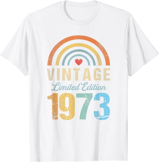 Discover Vintage Limited Edition 1973 Rainbow 49th Birthday Born 1973 T-Shirt