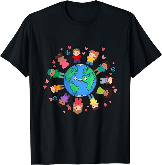 Discover Earth Day 2021 Children Around the World Tee Environmental T-Shirt