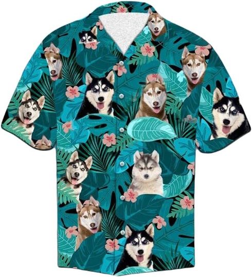 Discover Basset Hound Hawaiian Shirt Mens Hawaiian Shirts Fitted Hawaii Clothing for Men Button Down Tropical Wear Size S-5xl