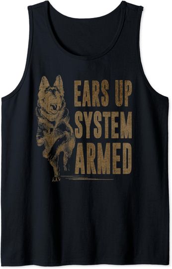 Discover German Shepherd Ears Up System Armed Tank Top