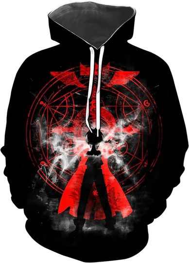 Discover Anime Full Metal Alchemist Casual Hoodie Pullover Sweatshirt