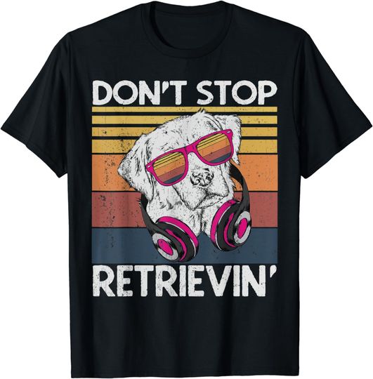 Discover Don't Stop Retrieving White Lab With Sunglasses & Headphones T-Shirt