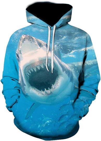 Discover Mens Womens Shark 3D Hoodie Sweatshirt Pullover Cool Graphic Casual Hoodies
