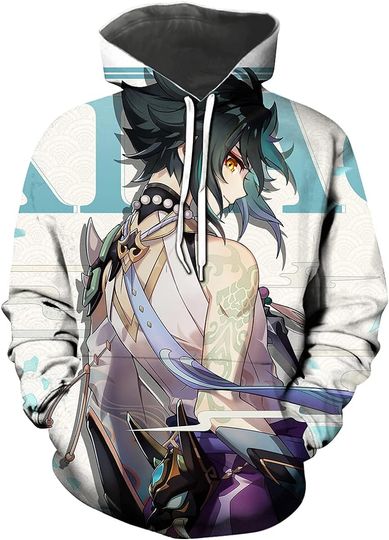 Discover Men's Genshin Impact Xiao Long Sleeve Sweatshirt Cartoon Printing Hoodies