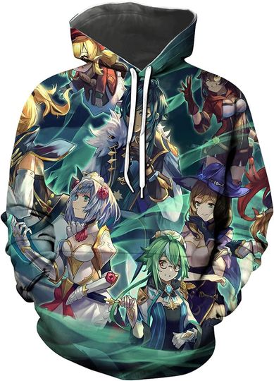 Discover Men Women Anime Sweatshirt Genshin Impact Long Sleeve Hoodie Pullover