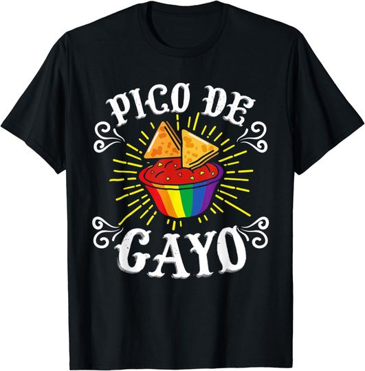 Discover Pico De Gayo Rainbow LGBT Pride Gay Flag Cinco De Mayo T-Shirt