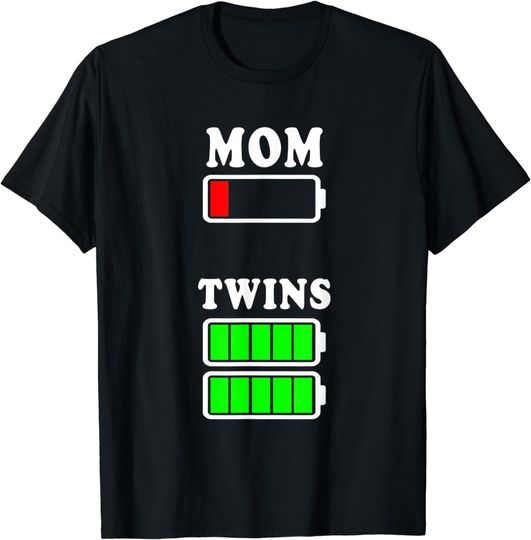 Discover Mom Low Battery Twins Full Charge Mothers Day T-Shirt