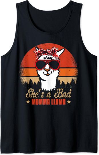 Discover She's A Bad Mama Llama Mother's Day Grandmother Alpaca Fur Tank Top