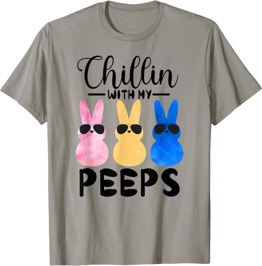 Discover Funny Chillin With My Peeps Easter Bunny Hangin With Peeps T-Shirt