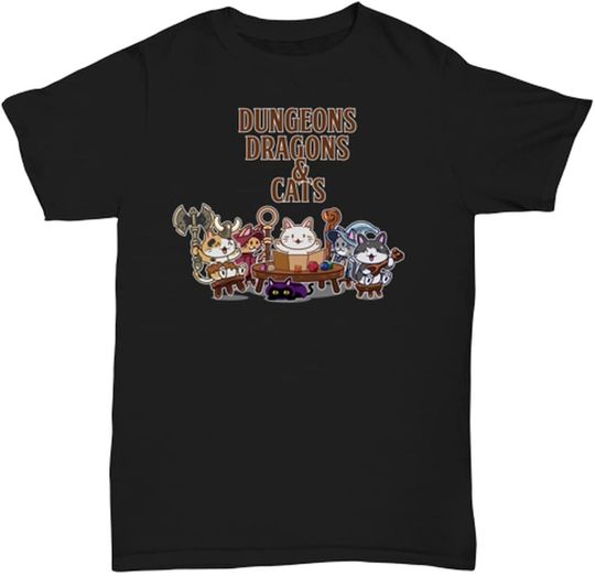 Discover Dungeon Dragons and Cats T-shirt