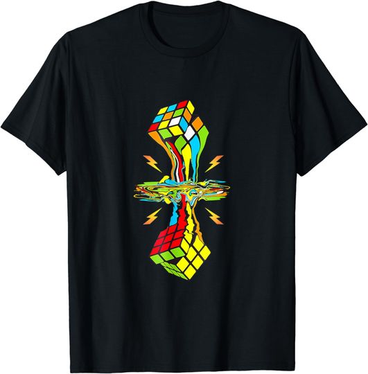 Discover Awesome Graphic Melting Rubik Cube T-Shirt