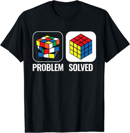 Discover Problem Solved T Shirt Speed Cubing Puzzle Cube Shirt T-Shirt