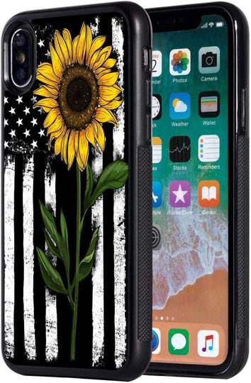 Discover Phone Case Sunflower on American Flag