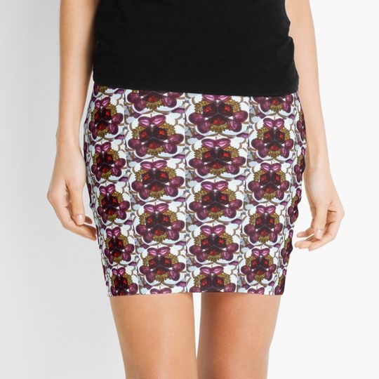 Discover pink and red glass flower Mini Skirt