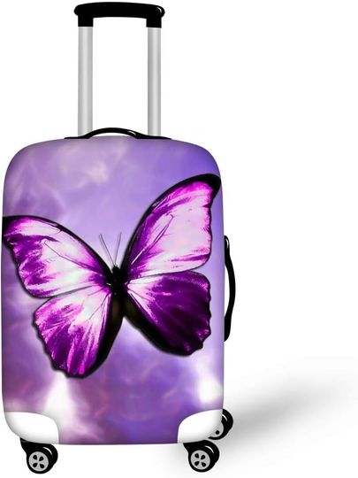 Discover HUGS IDEA Purple Butterfly Travel Luggage Covers