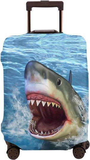 Discover Luggage Cover Jumping Shark Travel Suitcase Protector Sea Ocean