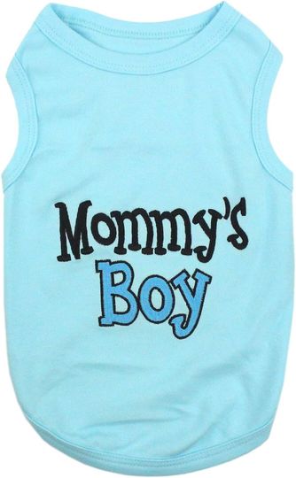 Discover Parisian Pet Dog Cat Clothes Tee Shirts Mommy's Boy T-Shirt, M