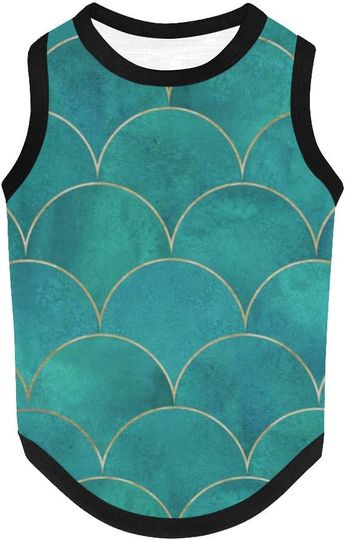 Discover InterestPrint Pet Tank Top Mermaid Fish Scale Pet Dog Shirts Vest Clothes