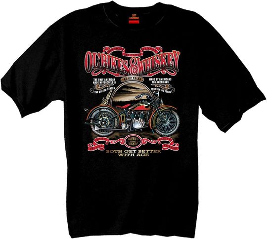 Discover Hot Leathers Black Ol' Bikes & Whiskey T-Shirt