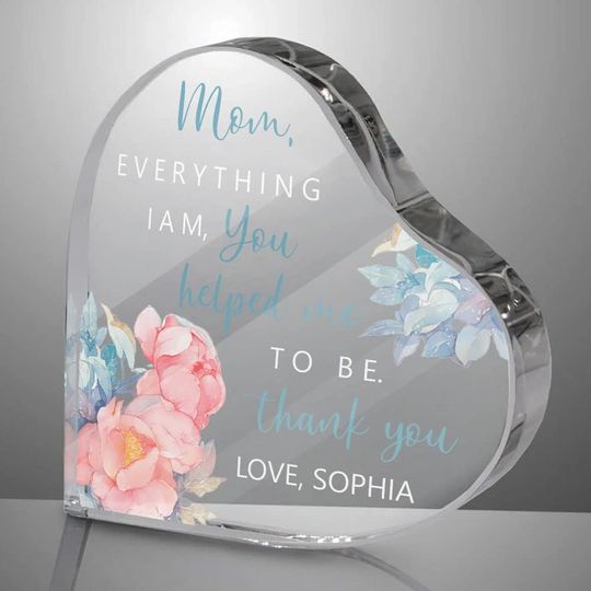 Discover Personalized Printed Acrylic Heart for Mom, Custom Mother’s Day Gifts