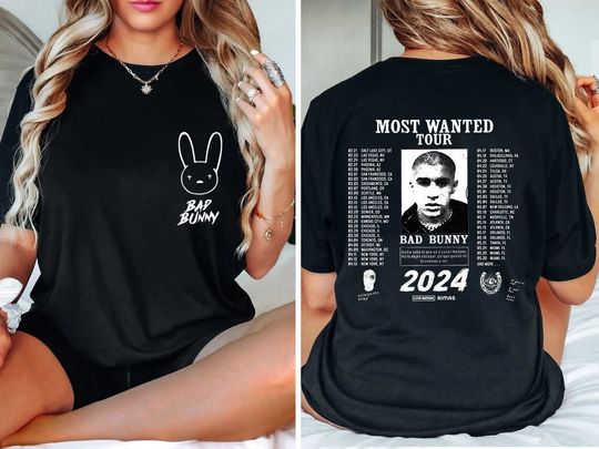 Discover Most Wanted Tour 2024 Bad Bunny Vintage T-Shirt