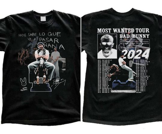 Discover Bad Bunny Shirt, Bad Bunny Most Wanted Tour 2024 Shirt, Nadie Sabe Lo Que Va a Pasar Maana