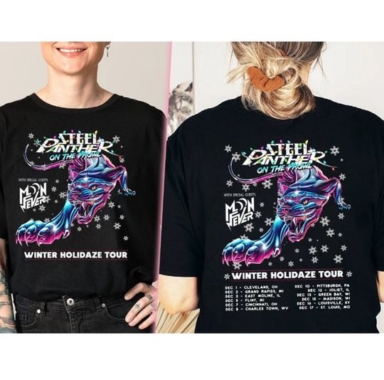 Discover Steel Panther On the Prowl Winter Holidaze US Tour 2023 Shirt, Steel Panther Fan T-Shirt