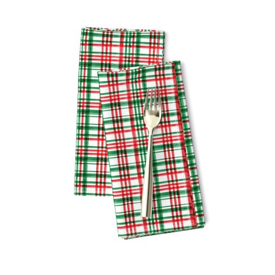 Discover Watercolor Plaid Holiday Festive Red And Green Napkins