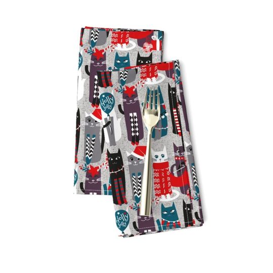 Discover Feline Christmas Vibes Holiday Napkins