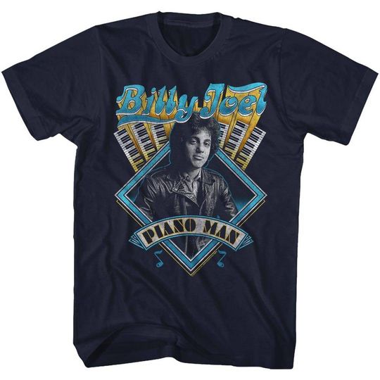 Discover Billy Joel Navy Adult T-Shirt
