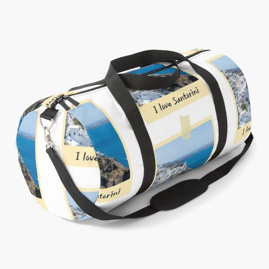 Discover I love Santorini Duffel Bag