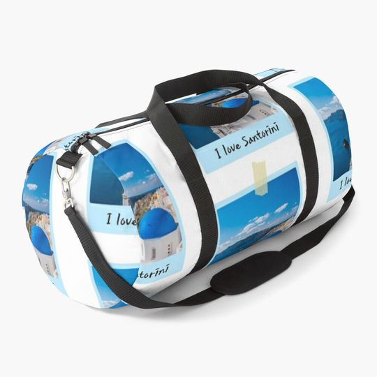 Discover I love Santorini Duffel Bag