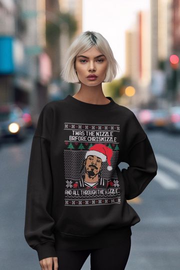 Discover Snoop Dogg Christmas Sweatshirt, Hip Hop Xmas Sweatshirt, Festive Holiday Christmas