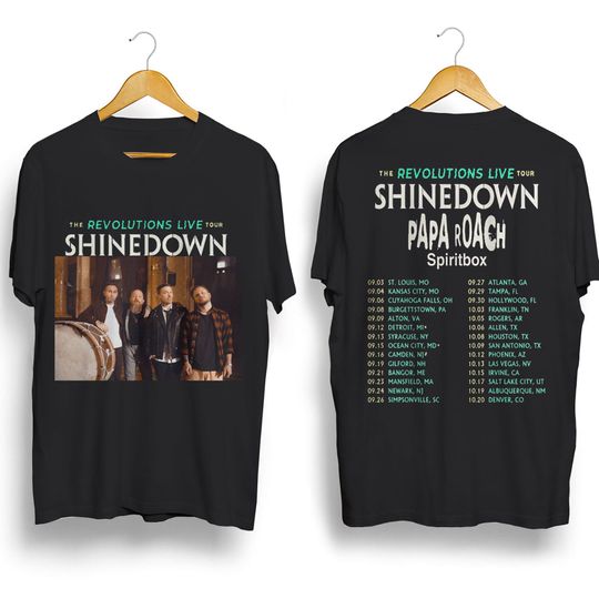 Discover shine down Band Tour 2023 Double Sided T-shirt, The Revolutions Live Tour Shirt