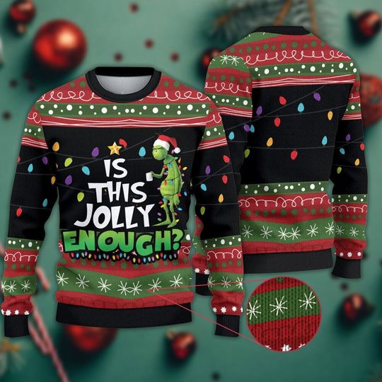 Discover Is This Jolly Enough funny character Christmas Ugly Sweater