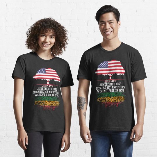 Discover Juneteenth Ancestors Melanin African Map American Flag Pride T-Shirts For Men & Women  Essential T-Shirt