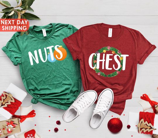 Discover Chest Nuts Couples Christmas Shirts, Ornaments Shirt, Cute Gift For Girlfriend