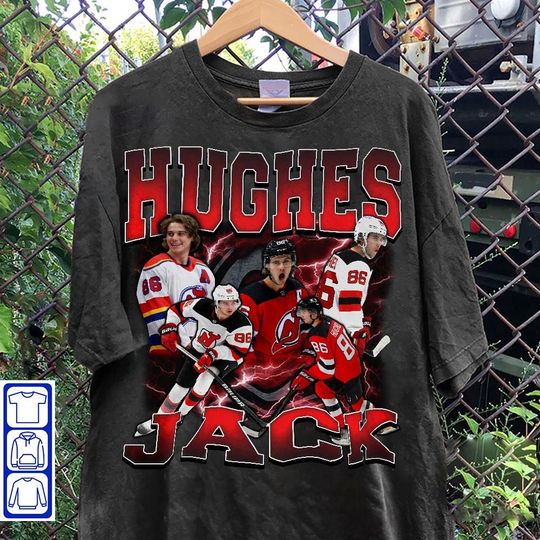 Discover Jack Hughes Shirt, Vintage Y2K Bootleg Sport Tee