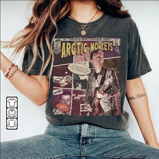 Discover Vintage Arctic Monkeys Comic Shirt, Book Art Favourite Worst Nightmare Album World Tour 2023 Shirt