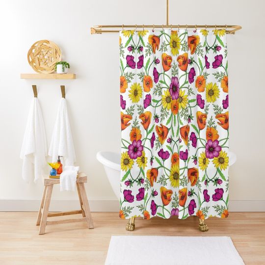 Discover Spring Wildflower Garden Shower Curtain