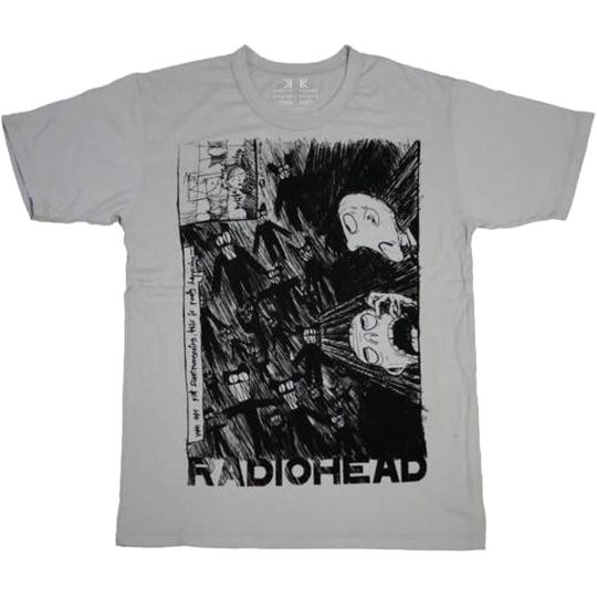 Discover Radiohead Scribble Grey T Shirt, A Rock Off  Shirt